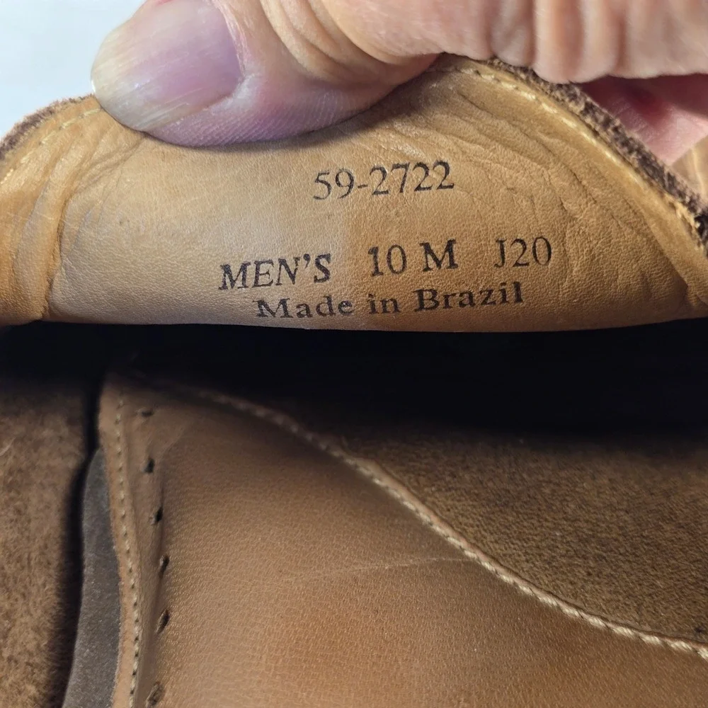 Johnston & Murphy Mens Brown Sheepskin Leather Driving Loafers Slip On Shoes
